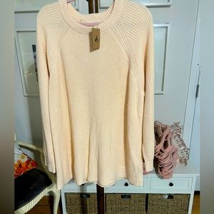 Aware Women’s Rib Crew neck Sweater Pale Pink 3x